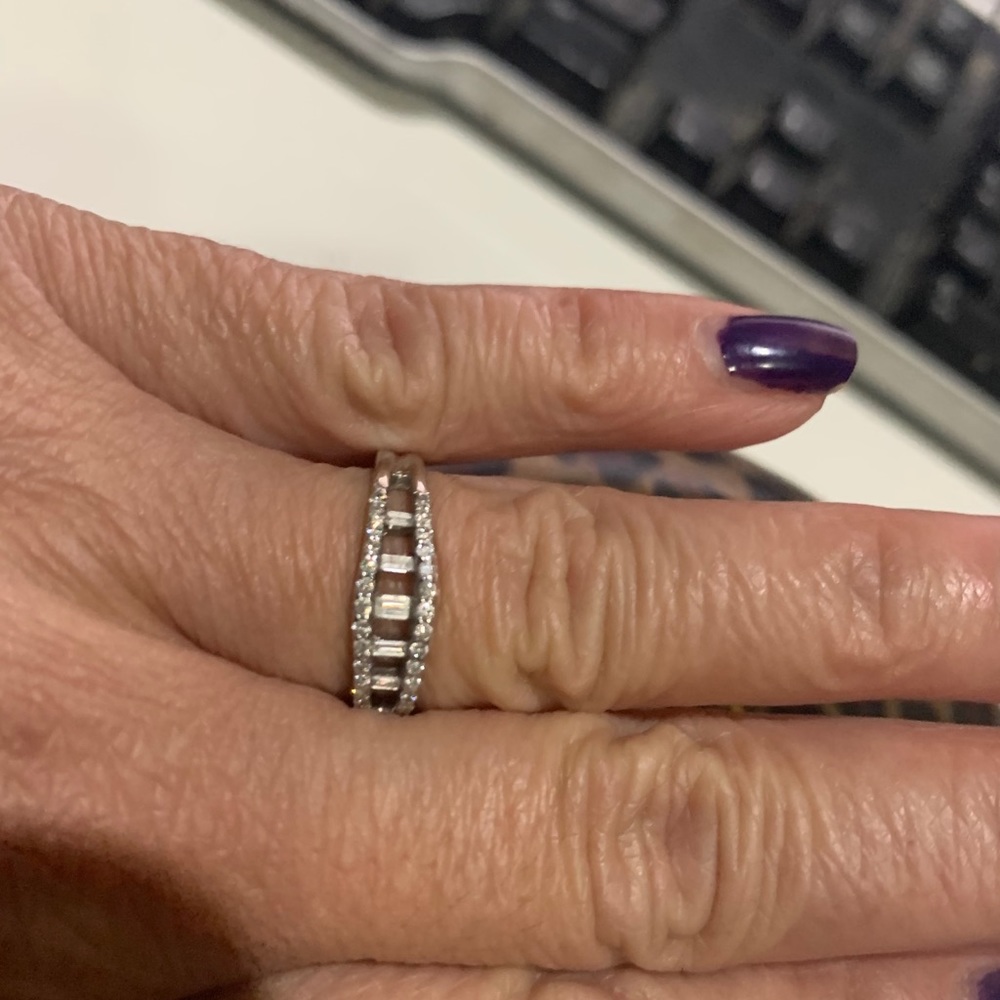 14kt Gold Ring with Natural  Baguette Diamonds